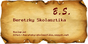 Beretzky Skolasztika névjegykártya